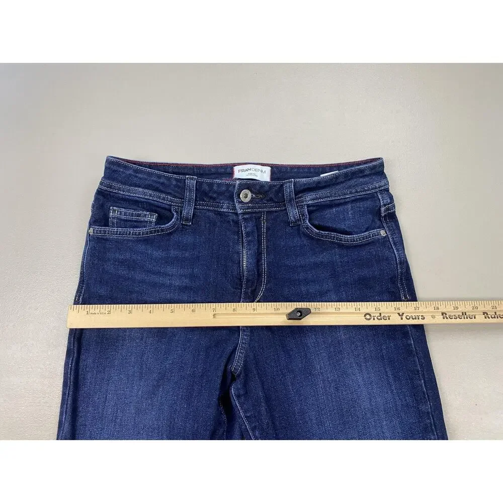 Fran Denim Madison Jeans Womens 30 Dark Wash Mid Rise Straight Stretch 28x31 - Picture 5 of 12